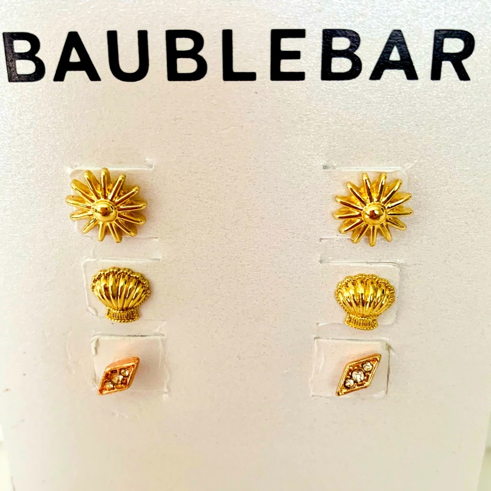 BaubleBar Trio Set of Earrings NWT Pierced